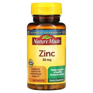 Nature Made Zinc 30mg - 100 Tablets available at Clearwell Pharmacy in Cabo San Lucas - order online with fast prescription and pharmacy delivery in Los Cabos, Mexico
