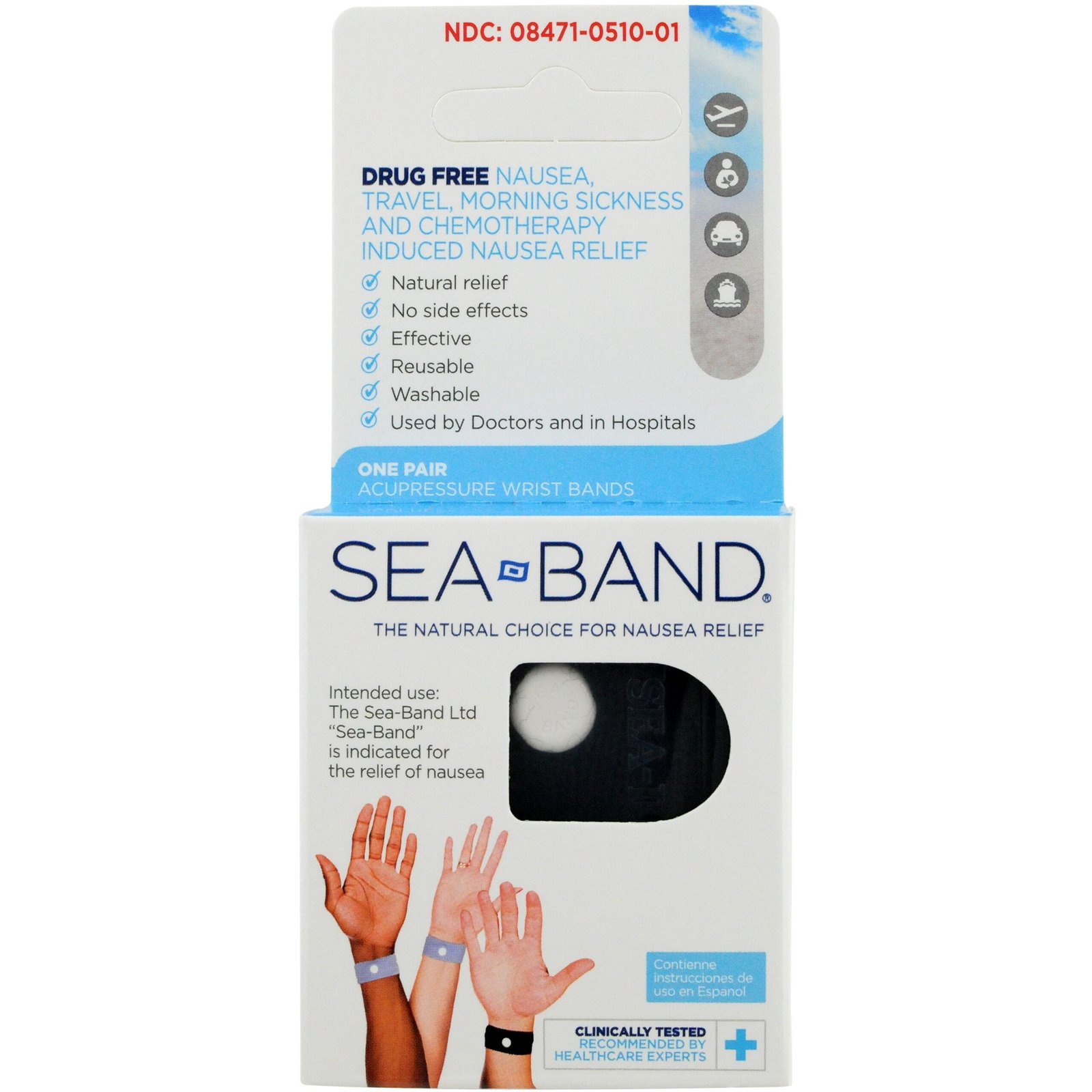 Sea-Band Anti-Nausea Wristbands Adult | Clearwell Pharmacy Cabo Delivery in Cabo Sea-Band Anti-Nausea Wristbands Adult available at Clearwell Pharmacy in Cabo San Lucas - order online with fast prescription and pharmacy delivery in Los Cabos, Mexico