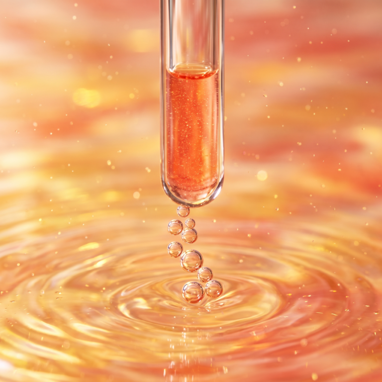 Immune Boost IV drip — coral citrus liquid macro photography — Clearwell Pharmacy