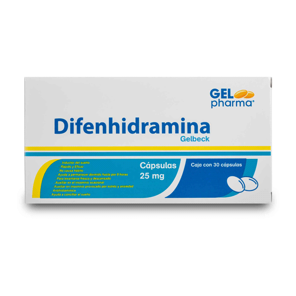 DIPHENHYDRAMINE 25 MG 30 CAPSULES | Clearwell Pharmacy Cabo Delivery in Cabo DIPHENHYDRAMINE 25 MG 30 CAPSULES