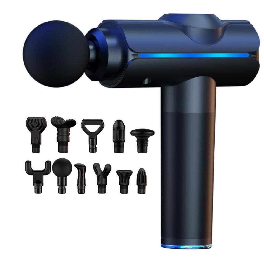 Massage Gun Muscular with Pantalla LCD 11 Cabezales & 20 Velocidades Ajustables | Clearwell Pharmacy Cabo Delivery in Cabo Massage Gun Muscular with Pantalla LCD 11 Cabezales & 20 Velocidades Ajustables