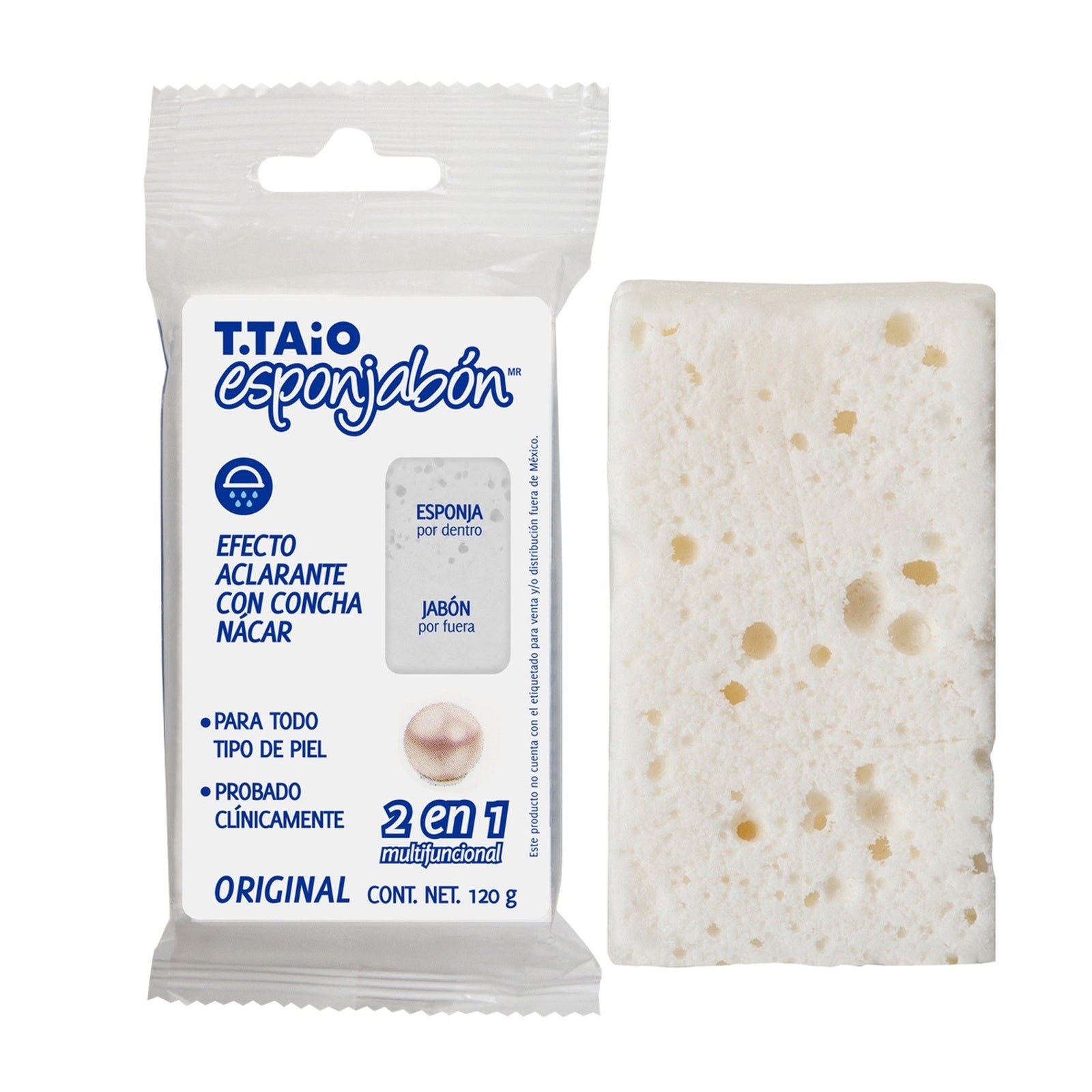 T. Taio Esponjabón Concha Nacar Aclarante 120 g | Clearwell Pharmacy Cabo Delivery in Cabo T. Taio Esponjabón Concha Nacar Aclarante 120 g
