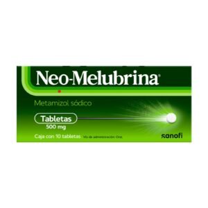 Neo-Melubrina Treatment Pain Intense & Fever 10 Tablets 500 mg. Formula with Metamizol Sodium