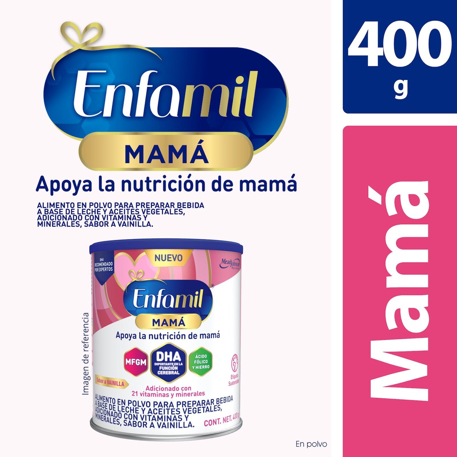 Enfamil Mamá Food in Powder Vanilla Flavor 400 g | Clearwell Pharmacy Cabo Delivery in Cabo Enfamil Mamá Food in Powder Vanilla Flavor 400 g