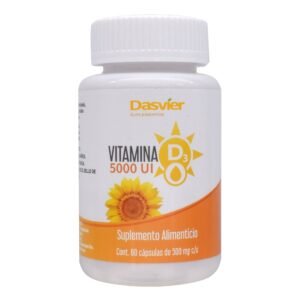 Dasvier Dietary Supplement Vitamin D Vitamin D 5000 U 60 Capsules