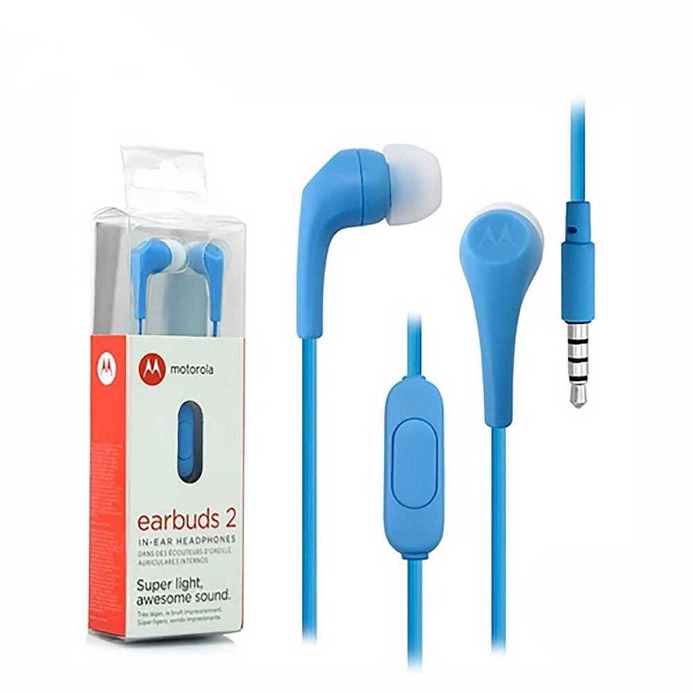 Hands Libres auricular MOTOROLA Earbuds 2 BLUE 3.5mm Universal | Clearwell Pharmacy Cabo Delivery in Cabo Hands Libres auricular MOTOROLA Earbuds 2 BLUE 3.5mm Universal
